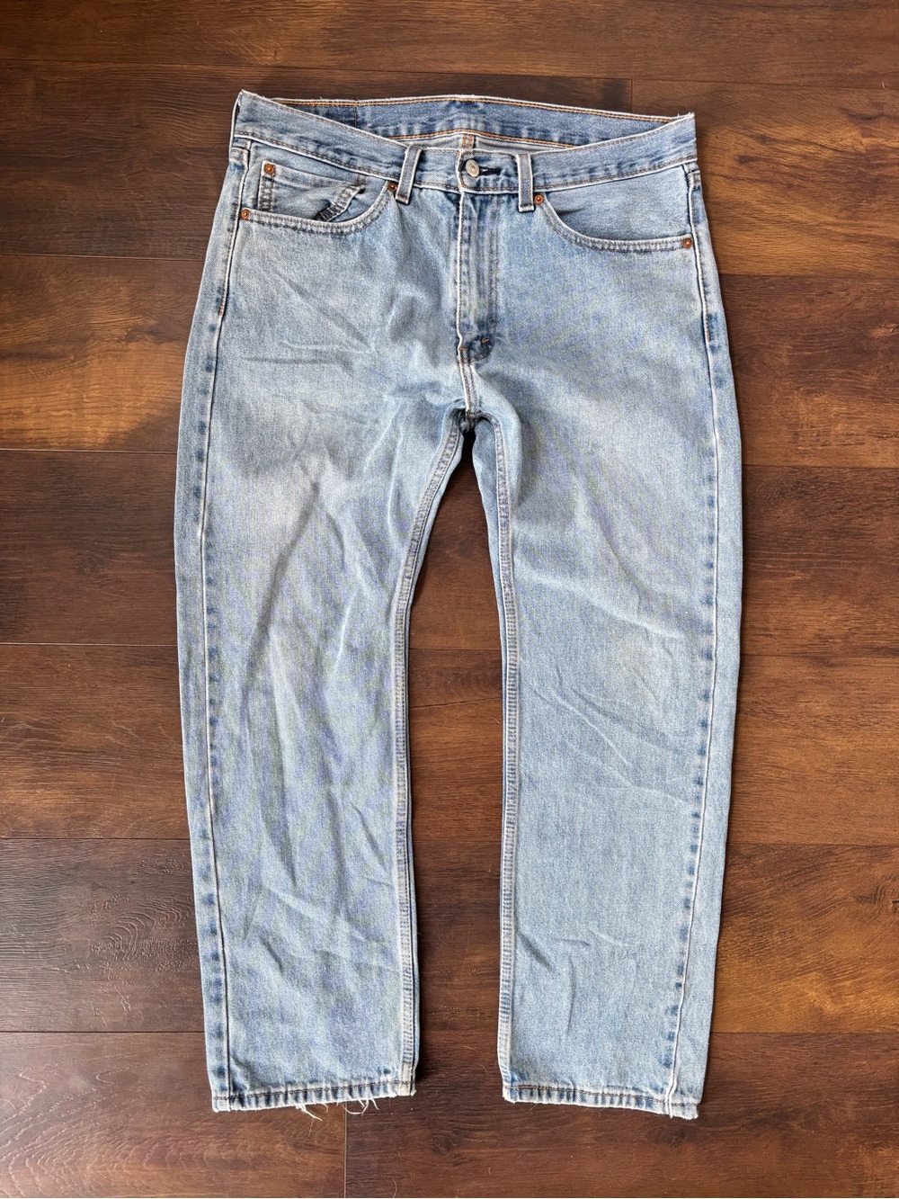 Levi’s 505 Light Wash Straight Leg Jeans 34x29 Raw Hem